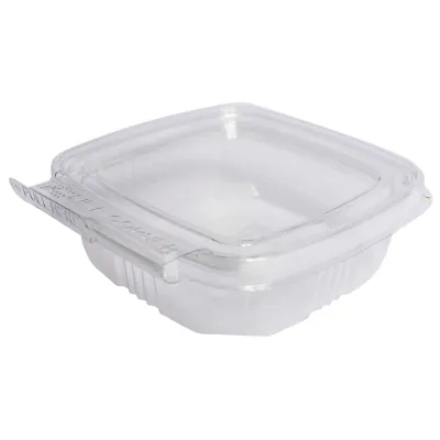 Barquette plastique avec couvercle inviolable 500 ml 12,6 x 12 x 7,5 cm - Lot de 50 - Barquettes plastique