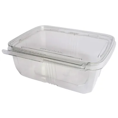 Barquette plastique avec couvercle inviolable 1000 ml 18,5 x 14,4 x 7 cm - Lot de 50 - Barquettes plastique