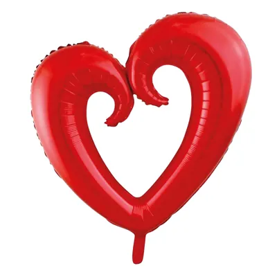 Ballon Coeur rouge 109 x 90 cm - Ballon Saint Valentin - Décors Vitrine St Valentin