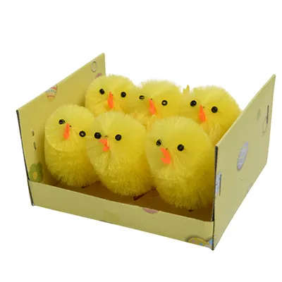 Poussin chenille H 4 cm - Poussin de Pâques - Lot de 6 - Décor Pâques, Vitrine Pâques