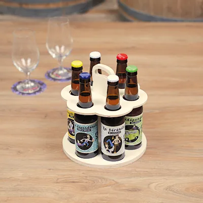 Panier à bouteilles pour 6 canettes, porte-bouteilles de bière portable de couleur pure, panier de rangement pliable pour boissons de pique-nique, panier à bière en plastique pour 6 bières (rouge