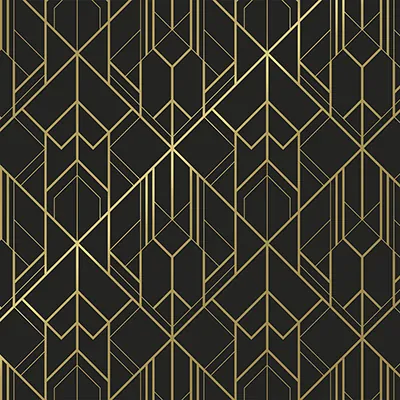 Papier cadeau Art Grafik couché blanc 70 cm x 25 m, noir / or, 80 g/m² - Papier cadeaux couchés à motifs-1