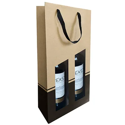 Sacs cartonnés 2 bouteilles Séduction Line - Sacs pour bouteilles de vin-1