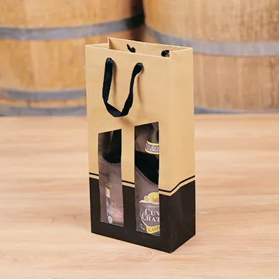 Sacs cartonnés 2 bouteilles Séduction Line - Sacs pour bouteilles de vin-2