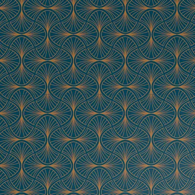 Papier cadeau bleu pétrole / cuivre Wendy 70cmx50m 60g/m² - Papier cadeaux couchés à motifs