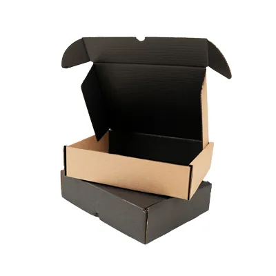 Boîte carton réversible brun / noir 27,6 + 20,7 x 7 cm - Carton d'expédition - Lot de 20 - Boites cadeaux carton pliables-3