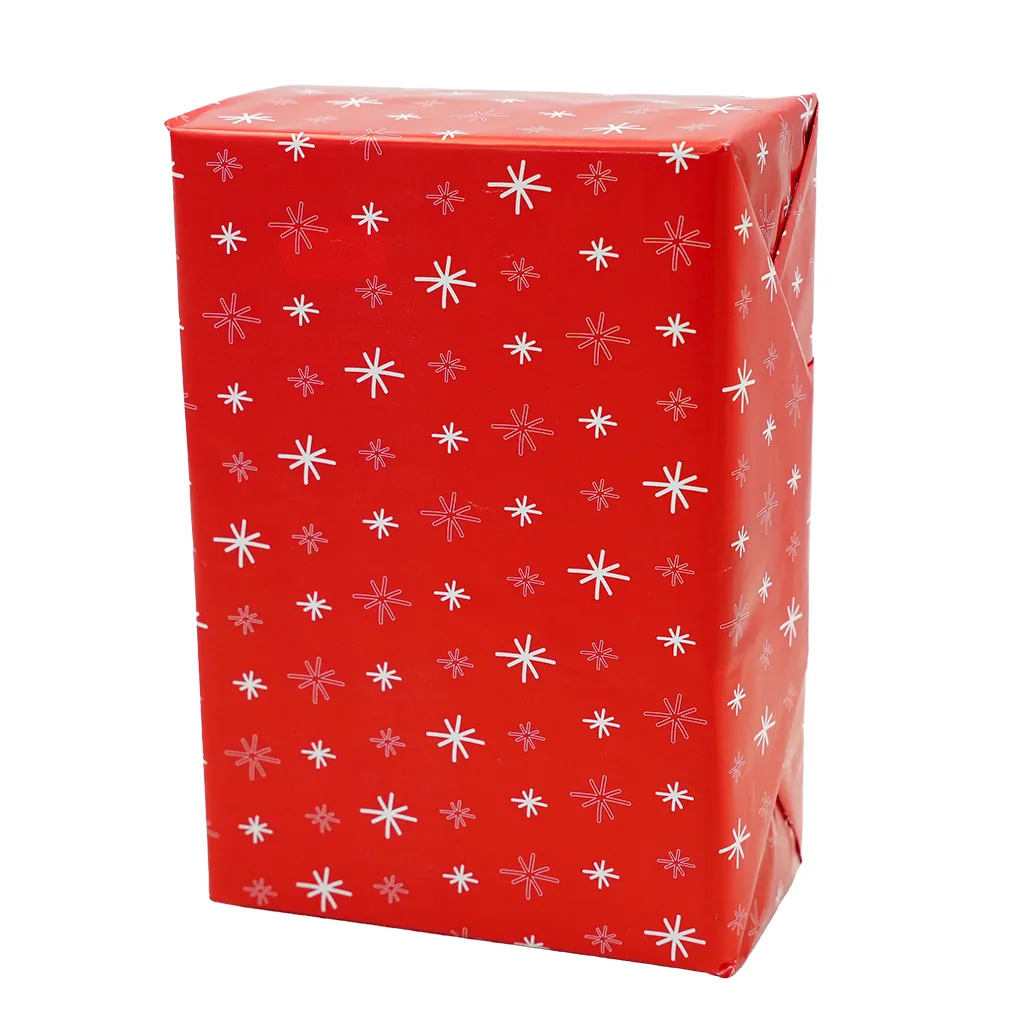 Papier cadeau couché rouge étoiles blanches 70 cm x 100 m 70 g/m² - Papier cadeaux couchés à motifs-4