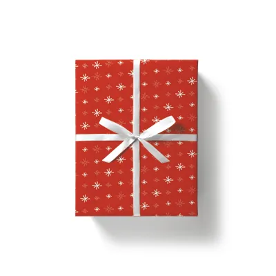 Papier cadeau couché rouge étoiles blanches 70 cm x 100 m 70 g/m² - Papier cadeaux couchés à motifs-3