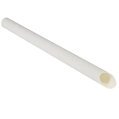 Paille biseautée papier kraft ø 12 mm x 20 cm - Paille carton - Paille Bubble Tea - Blanc - Lot de 200 - Touillettes bois, Piques à brochettes et Pailles carton