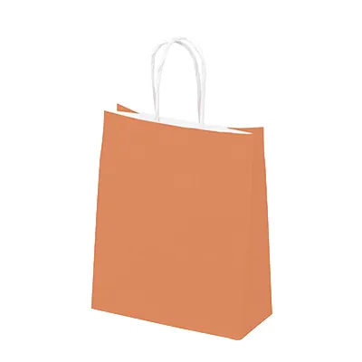 Sac kraft Terre de Sienne à poignées torsadées 24+12x31cm 90g/m² (x50) - Sacs kraft couleur poignées torsadées