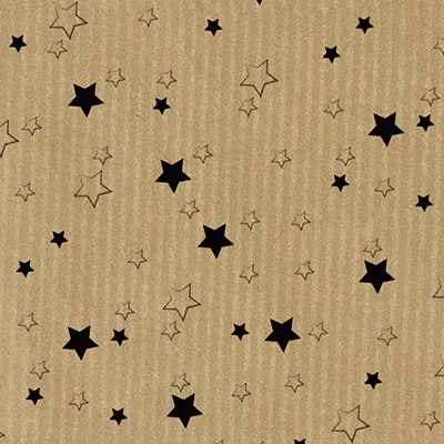 Papier cadeau kraft brun étoiles noires 70 cm x 100 m 60 g/m² - le rouleau - Papiers cadeaux kraft à motifs