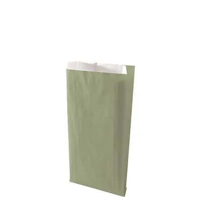 Pochette cadeau kraft vergé vert tilleul 16 x 8 x 27 cm - Sachet kraft - Lot de 250 - Pochettes cadeaux unies