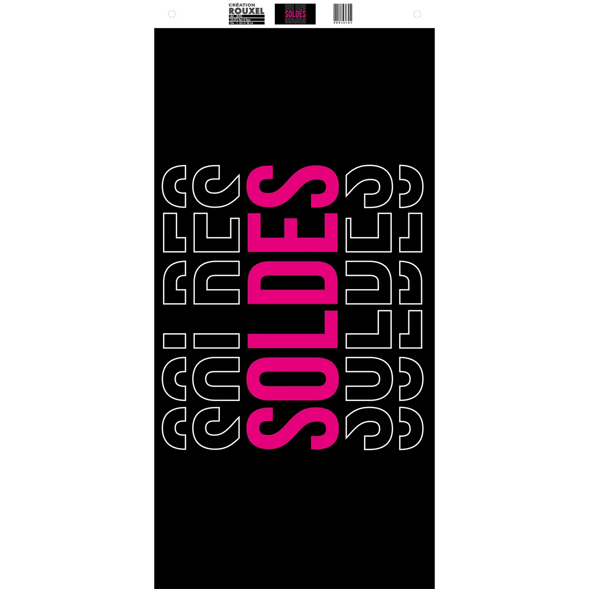 Affiche Soldes magasin horizontale 80 x 40 cm - Affiche promo - Rose/Blanc - Affiches Soldes