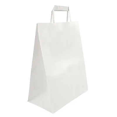 Sacs cabas kraft - Sacs kraft blanc poignées plates