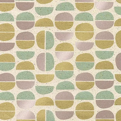 Papier cadeau Art Déco Pastel en herbe 70 cm x 50 m, 65 g/m² - Papiers cadeaux kraft à motifs