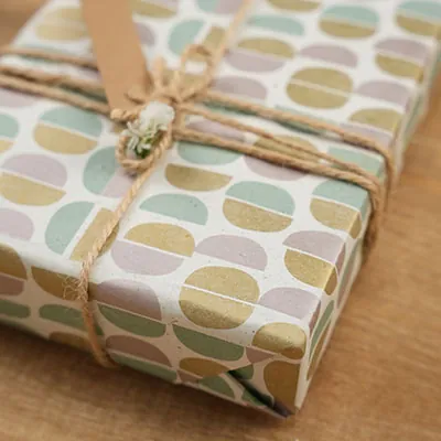 Papier cadeau Art Déco Pastel en herbe 70 cm x 50 m, 65 g/m² - Papiers cadeaux kraft à motifs-2