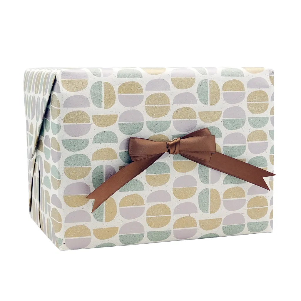 Papier cadeau Art Déco Pastel en herbe 70 cm x 50 m, 65 g/m² - Papiers cadeaux kraft à motifs-3