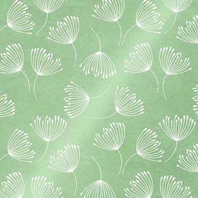 Papier cadeau kraft floral 70 cm x 50 m, vert / blanc, 80 g/m² - Papiers cadeaux kraft à motifs