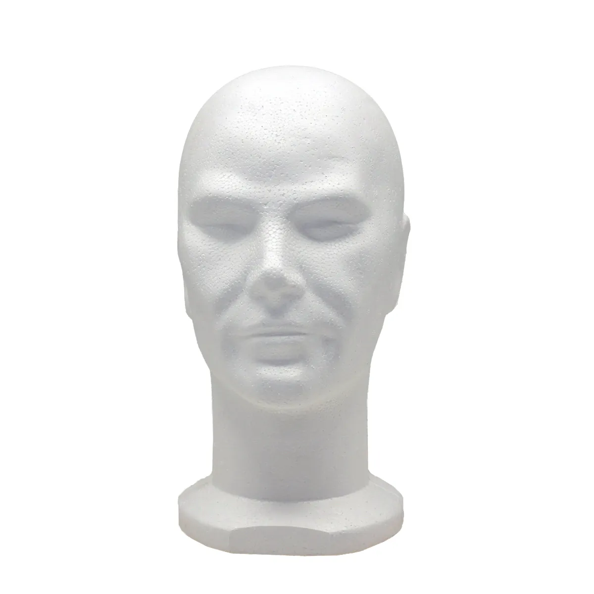 Tête mannequin homme polystyrène H 31,5 cm - Tête pour perruque, chapeau - Blanc - Têtes-4