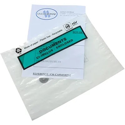 Pochettes adhésives Documents ci-inclus C6 16,2 x 12 cm - Marquage d'expédition-2