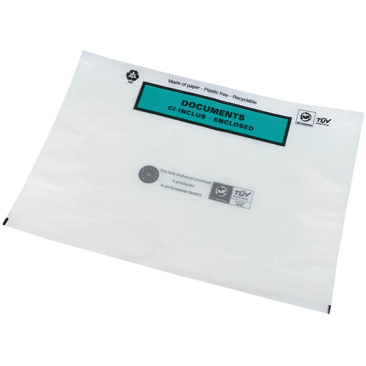 Pochettes adhésives Documents ci-inclus C5 22,8 x 16,5 cm - Paquet de 100 - Marquage d'expédition