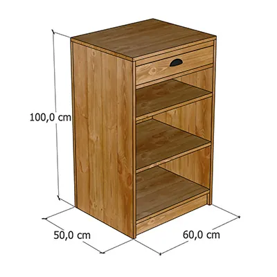 Comptoir caisse bois brun 60 x 50 x 100 cm – Meuble caisse professionnel compact - Ligne Authentique-1