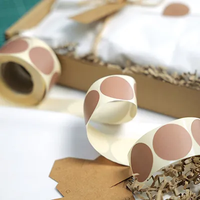 Étiquette adhésive ronde cuivre ø 36 mm - Boîte de 500 - Étiquettes cadeaux adhésives-1