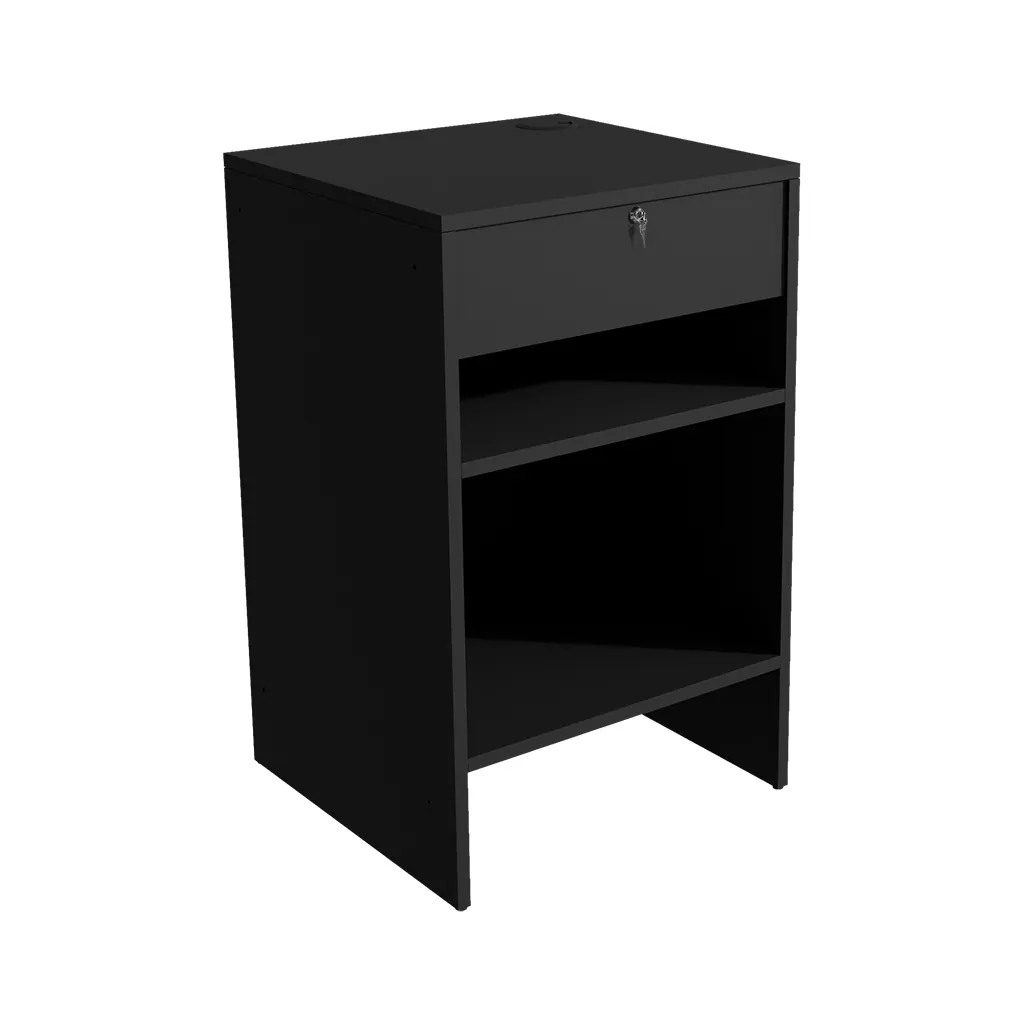 Tiroir noir 53 x 49 cm + serrure - Comptoirs Boutique-1