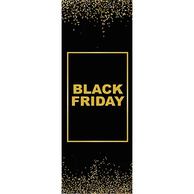 Affiche Black Friday pour vitrine 42 x 115 cm noir / or M1