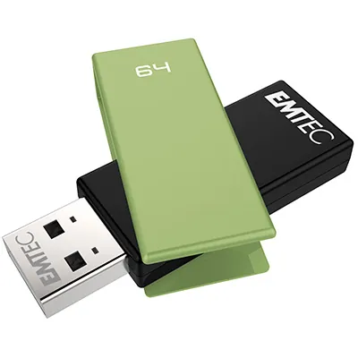 Clé USB C350 Brick 2.0 Emtec 64Go Vert / Noir - Supports sauvegarde-1
