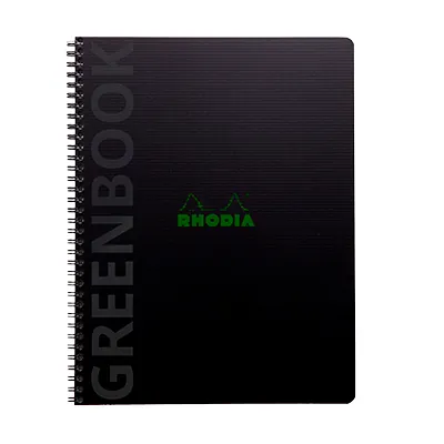 Cahier à spirale Rhodiactive Greenbook 5/5 - A4  - Cahiers et blocs notes