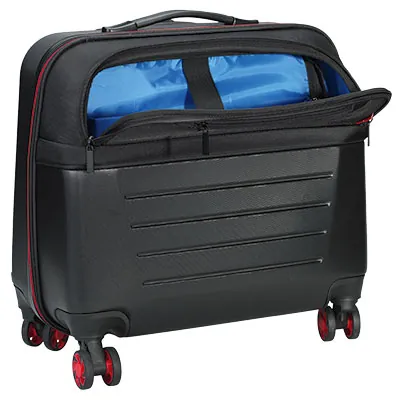 Trolley valise porte-documents à roulettes - coque noir / rouge - Porte-blocs et Porte-documents-2