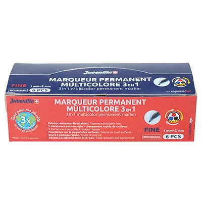 Marqueurs permanents à pointes fines coniques - 3 couleurs  - Marqueurs-1