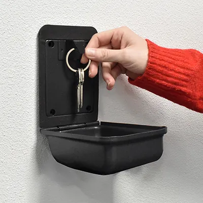 Boîte à clés sécurisée à combinaison 3 chiffres - 3 à 4 clés - Fonte - Noir - Boîtes à clés et cadenas-2