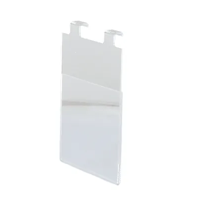 Porte-document A5 vertical pour panneau rainuré ou grille - Porte visuels pour grilles