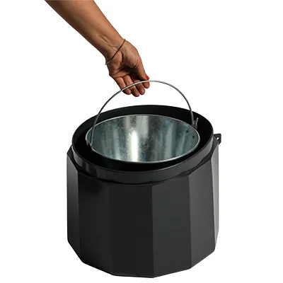 Cendrier extérieur sur pied 10 litres, plastique, noir, ø 35 x H 95 cm - Poubelles professionnelles-3