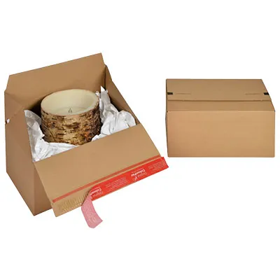 Carton d'expédition Colompac à fond auto et fermeture adhésive 29,4x19,4x13,7 cm - Boîte carton - Lot de 20 - Cartons d'expédition, Boîtes carton