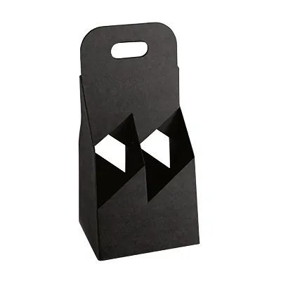 Porte-bouteilles carton 4 bières Long Neck 33 cl noir 13 x 13 x 29 cm - Mètres de bières, Emballages pour bouteilles de bières