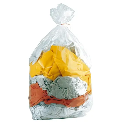 Sac poubelle 130 litres PEBD avec lien à nouer - Sac poubelle professionnel - Transparent - Rouleau de 25 - Sacs poubelle professionnels