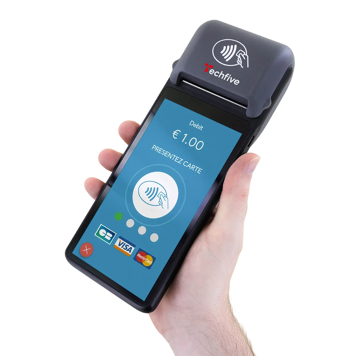 Caisse enregistreuse tactile portable Techfive ECR-76 avec imprimante – tout-en-un mobile - Encaissement mobile-1