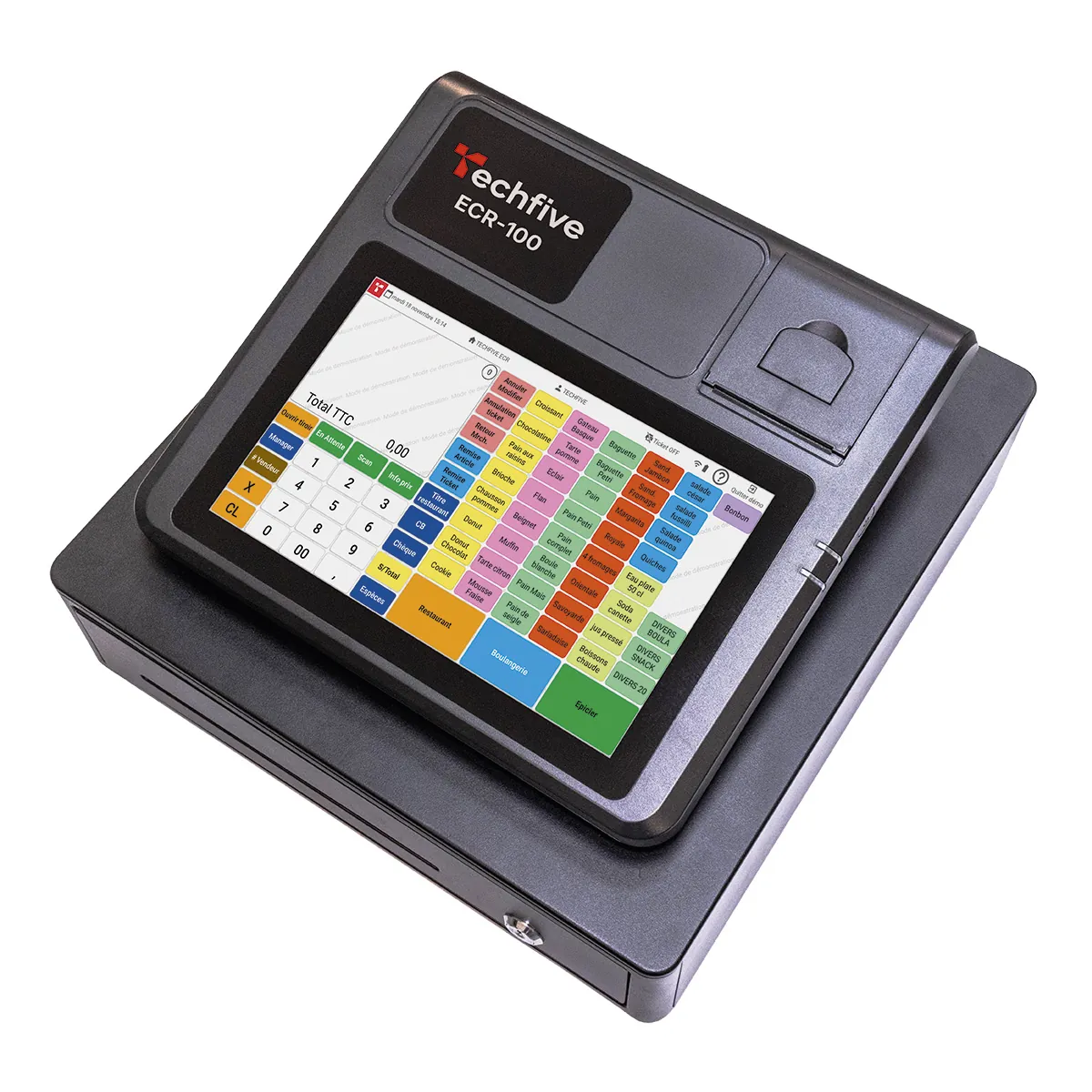 Caisse enregistreuse Techfive ECR-100 avec tiroir intégré - Caisses enregistreuses-2