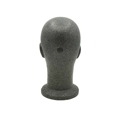 Tête mannequin homme polystyrène 54 cm - Tête pour perruque, chapeau - Gris anthracite - Têtes-1