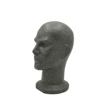 Tête mannequin homme polystyrène 54 cm - Tête pour perruque, chapeau - Gris anthracite - Têtes-3