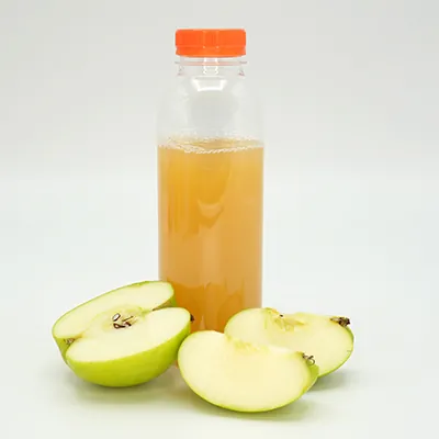 Bouteille ronde en plastique PET transparent avec bouchon orange 500 ml - Bouteilles et pots cylindriques-1