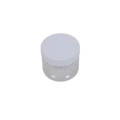 Pot PET cylindrique transparent avec couvercle vissant blanc - 50 ml - carton de 760 unités - Bouteilles et pots cylindriques-1