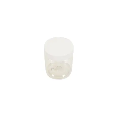 Pot PET cylindrique transparent avec couvercle vissant blanc - 75 ml - carton de 616 unités - Bouteilles et pots cylindriques
