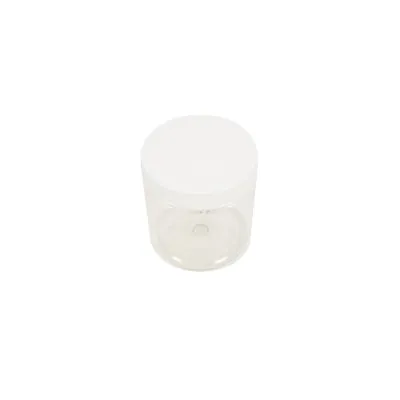 Pot PET cylindrique transparent avec couvercle vissant blanc - 250 ml - carton de 135 unités - Bouteilles et pots cylindriques