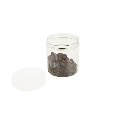 Pot PET cylindrique transparent avec couvercle vissant blanc - 250 ml - carton de 135 unités - Bouteilles et pots cylindriques-2
