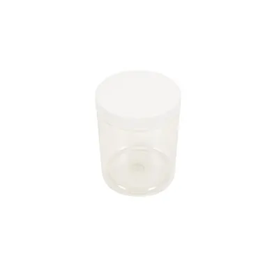 Pot PET cylindrique transparent avec couvercle vissant blanc - 300 ml - carton de 212 unités - Bouteilles et pots cylindriques