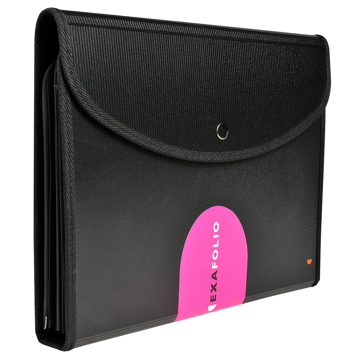 Trieur valisette 6 compartiments Exafolio A4 avec porte-bloc – Trieur conférencier - Noir - Porte-blocs et Porte-documents-1